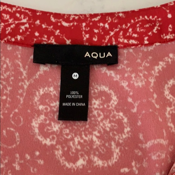 AQUA red and white above knee dress - MED - Picture 2 of 3